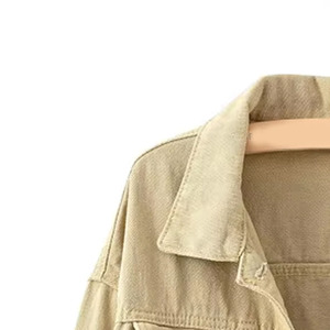 Veste en jean pour hommes confortable de couleur unie 100% coton vêtements décontractés pour l'hiver Streetwear avec logo avant et poches - Product Image 5