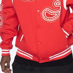 Ropa de calle al por mayor, servicio OEM para hombre, chaqueta de béisbol con estampado de sublimación 3D de satén personalizada, chaqueta Bomber - Product Image 5