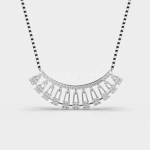 Chaîne de perles élégantes Stonewell Diamond Silver Mangalsutra Accessoire tendance élégant pour les occasions de mariage et d'anniversaire - Product Image 2