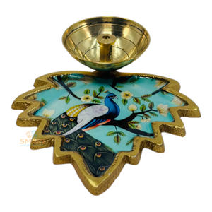 Printed Brass <b>Gold</b>-Plated Welded Modern Pichwai Diya/Deepak Tableware for Religious Home and Wedding Decorations & <b>Gifting</b> - Product Image 5