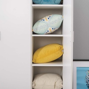 Tủ quần áo hiện đại kiểu mới bằng gỗ MDF màu trắng, 3 cánh trượt, có giá treo quần áo bằng gỗ, dùng cho phòng ngủ - Product Image 4