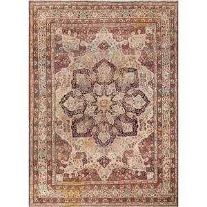 Tapis en laine noués à la main Aalam Gold, style classique, Pae-6364, motif rectangulaire médaillon pour couloir, chambre et salon, faits à la main - Product Image 1