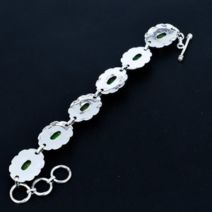 Green Turquoise 925 Sterling <b>Silver</b> Luxury <b>Charm</b> <b>Bracelet</b> Adjustable Handmade GIA Certified Jewelry for Anniversary Gifts - Product Image 2