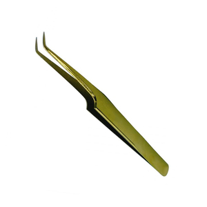 Pince à cils professionnelle en acier inoxydable anti-magnétique 10mm pointe pointue outils d'artistes de cils durables pour faux cils - Product Image 4