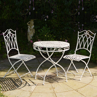 Ensemble de meubles de jardin pour Patio d'extérieur, Table et chaise, en métal et en fer, Style Antique, de haute qualité