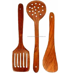 Customize Kitchen Utensils Hot Sale Natural Wooden Flatware Long Handle Mixing Wood Popular And Cheap Cutlery Design Handmade