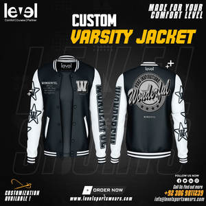 Chaqueta Varsity de Lona para Hombre, Personalizada OEM, de Alta Calidad, con Bordado, Cuello Alto, para Invierno - Product Image 4