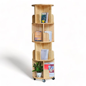Estantería Moderna e Industrial de 4 Niveles en Madera Natural para Oficina en Casa y Sala de Estar - Product Image 1