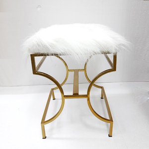 Material de espuma y tela de acero inoxidable, taburete otomano chapado en oro, accesorios para muebles, taburete otomano de forma cuadrada - Product Image 1