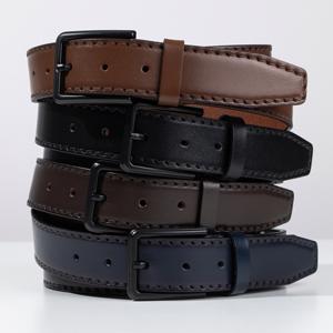 Cinturón Casual de Cuero de Búfalo Ecológico, Duradero y Personalizable de Primera Calidad para Hombre, con Hebilla Cuadrada, Ancho de 3.5 cm, Venta al por Mayor de Fábrica Akyol - Product Image 1