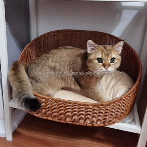 New Eco Friendly Linen Rattan Traditional Chinese Handicraft <b>Waterproof</b> Pet Bed Plush Cat Dog <b>Sofa</b> Bed Removable Washable <b>Cover</b> - Product Image 2