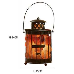 Lámpara de sal de cesta de hierro del Himalaya puro 100% con cambio de Color LED excelente calidad producto decorativo al por mayor - Product Image 3
