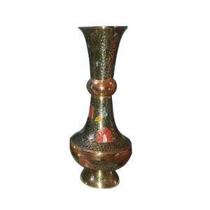 Florero de latón de alta calidad con grabado multicolor pintura roja acabado dorado para Decoración de mesa - Product Image 6