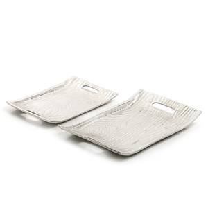 Assiette double couche en métal doré de haute qualité plateau à salade de fruits plateau de service ovale ensemble d'assiettes d'assaisonnement - Product Image 3