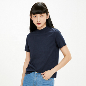 Precio barato personalizado de talla grande 200gsm 100% algodón en blanco Color azul marino O/v-cuello hombro caído sin mangas Casual mujeres camisetas - Product Image 3