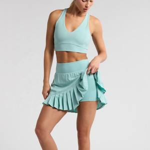 Ensemble de jupe de tennis écologique respirante grande taille pour femmes avec taille naturelle Mini jupe en coton 100% - Product Image 5