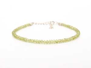 Natural Peridot Faceted Rondelle Gemstone <b>Beaded</b> <b>Bracelets</b> for Women <b>Men</b> 3mm Handmade Dainty Stone <b>Bracelet</b> at Wholesale Price - Product Image 3