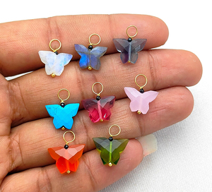 Fait à la main 10x12mm cornaline papillon sculpture breloque 925 argent Sterling or Vermeil mode pendentif fabrication de bijoux breloques en vrac - Product Image 2