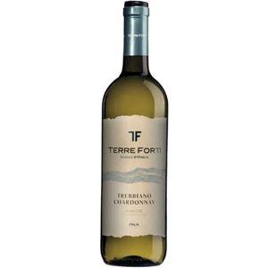 TERRE FORTI Trebbiano Chardonnay IGT White <b>Wine</b> Harmonious Fresh Italian 750ml 6 Bottles Per Box Made in Italy - Product Image 1