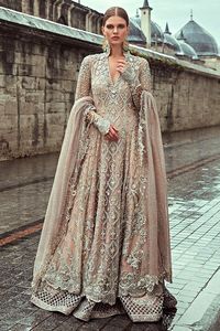 Elegante colección de bodas 2024 seda bordada nupcial ANARKALI LEHENGA & DUPATTA cuentas de cristal adornadas Dabka Work - Product Image 2