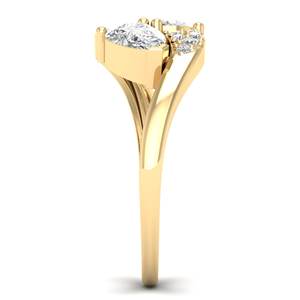 Anillo de Compromiso de Moissanita con Corte de Pera de Diseño Único REYES, 1.64 Quilates, Oro de 14K y 18K, Regalo de Compromiso para Mujer, Joyería Fina - Product Image 3