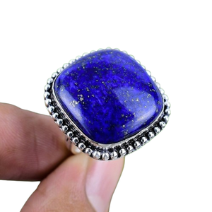 Plata de Ley 925, diseño clásico, regalo de boda, anillo de promesa, Plata de Ley 925, piedras preciosas hechas a mano, Spinner, anillo de lapislázuli, joyería - Product Image 1