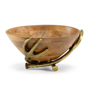 Luxury Design Handmade Decorative Raw <b>Metal</b> Round <b>Bowl</b> With Antlers Stand Fancy Decorative <b>Bowls</b> Wholesale Manufacturer - Product Image 5