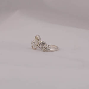 Sólido 14kt oro cinco piedras Marquesa radiante pera laboratorio cultivado diamante anillo único cumpleaños/aniversario regalo de moda nuevo diseño IGI - Product Image 2