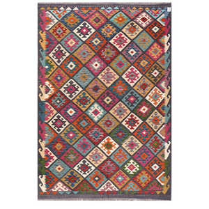 Alfombra Kilim de Maimana, Afganistán, 295 x 203 cm, Tapices - Product Image 1