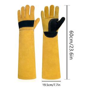 Gants de sécurité pour la lutte contre les animaux Paire de gants de manutention Gant en cuir de vachette Travail de soudage OEM - Product Image 6