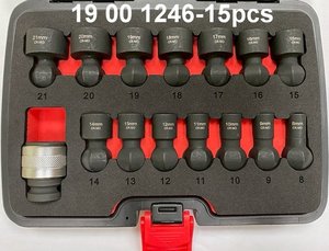 Proveedor de Taiwán OEM ODM Disponible 1/2 "Potente enchufe universal de impacto intercambiable 15 piezas para reparación de automóviles - Product Image 2