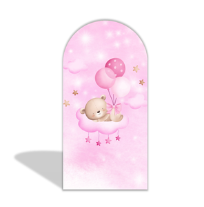 Arche de fête de révélation de sexe garçon ou fille, couverture de fond avec ballons ours, rose et bleu, pour nouveau-né, fête et anniversaire - Product Image 3