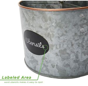 ดูวินเทจผู้ถือภาชนะชุบสังกะสีที่เก็บโลหะใช้แคดดี้บ้านโรงแรมแคดดี้ - Product Image 4