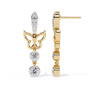 Boucles d'oreilles de luxe en diamant CVD cultivé en laboratoire pour femmes, taille brillante ronde, certifié IGI en or blanc et or rose - Product Image 2