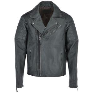 Chaqueta de cuero genuino con estilo de alta calidad para hombre OEM al por mayor chaqueta de cuero de calle informal cómoda para hombre - Product Image 1