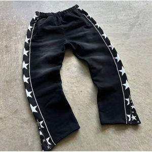 Pantalon évasé respirant personnalisé à la mode Streetwear surdimensionné meilleur matériau coupe ample pantalon à rayures latérales pour hommes - Product Image 3