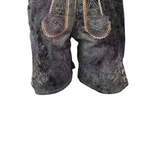 Pantalon en cuir pour homme, style bavarois Oktoberfest, conçu sur mesure, broderie, taille mi-haute, coupe droite, anti-froissement - Product Image 4