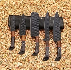 Ensemble de couteaux de cuisine professionnels Thewizcrafts en acier inoxydable noir, 5 pièces, avec étui, comprenant un couteau de chef, un couteau à désosser - Product Image 5