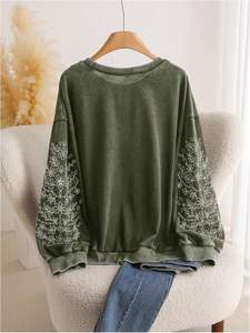 Pull à capuche en polaire d'hiver écologique à manches régulières avec broderie de dessin animé sur mesure pour hommes en grande taille - Product Image 2