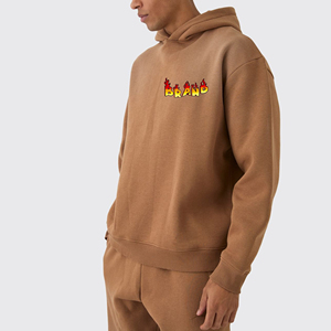 <b>Pullover</b> <b>Men</b> Hoodie Polyester/Cotton Material Breathable Lightweight Customised Logo Printing Streetwear Style - Product Image 1
