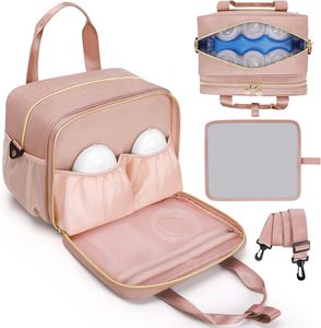 Breast Milk Cooler Bags with Insulated Compartment Pumping Bag Compatible Carrying Case for Work Camping Wearable Breast Bag - Product Image 1
