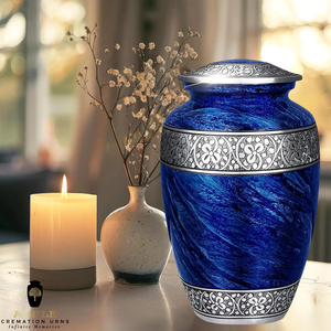 Urnas de cremación azules, urnas conmemorativas de aluminio Premium, recuerdo, tamaños para adultos, colección de recuerdos infinitos a prueba de fugas y grabables - Product Image 6