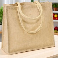 Sac fourre-tout en jute personnalisé très demandé 2026 |   Sacs en toile de jute naturelle réutilisables |   Sac de plage à poignée en corde avec motif lettres |   Offres en gros