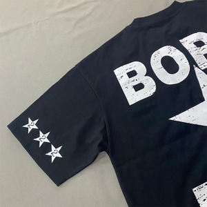 High Quality Custom Logo Screen Printing Blank 100 Cotton Drop Shoulder Cropped Length Box Fit <b>Men</b> Oversize T <b>Shirt</b> - Product Image 5