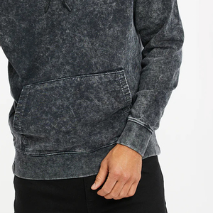Sweat à capuche délavé pour homme, 100 % coton, hiver, logo personnalisé, service OEM, best-seller - Product Image 5