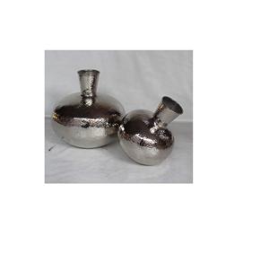 Juego de 3 Jarrones de Flores de Diseño Clásico Metálico Gris y Jarrones de Cristal de Alta Calidad de la Marca TQC para Decoración del Hogar - Product Image 2