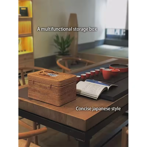 Boîte de rangement en rotin tissé à la main avec poignée, boîte de rangement artisanale, écologique, naturelle, décoration intérieure et extérieure, vente en gros du Vietnam - Product Image 6