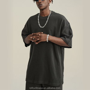 Wholesale <b>Acid</b> Wash Oversized Heavy Canvas <b>Drop</b> Shoulder T-Shirt Men Breathable Eco-Friendly Streetwear Hip Hop Vintage Plus - Product Image 6