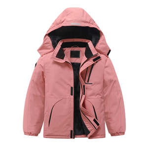 Veste d'université pour enfants avec capuche amovible et poignets rayés - Product Image 1