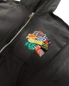 OEM Custom Winter Solid Acid Wash Printed Vintage Hoodie & Jogger Set Regular Fit Drawstring Closure Cotton <b>Tracksuit</b> Unisex - Product Image 2